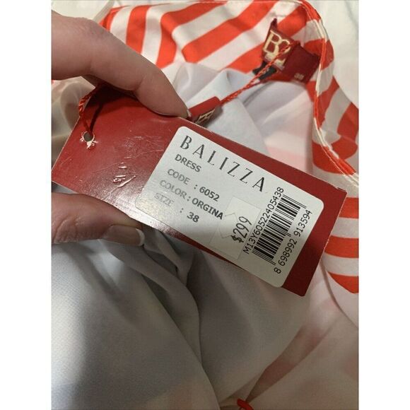 Balizza New Red White Blue Striped Starfish Halter Strapless Maxi Dress 38 Small - Picture 4 of 9